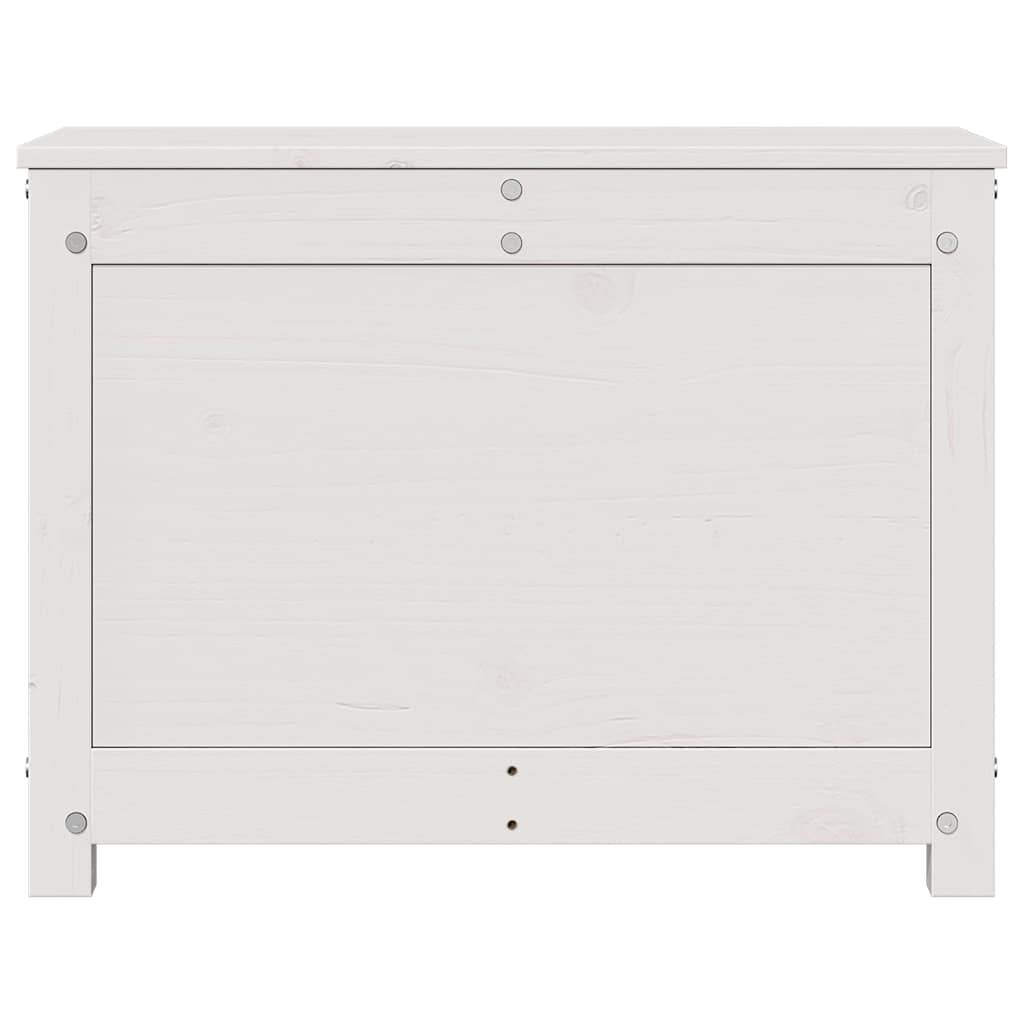 Storage Box White 60x32x45.5 cm Solid Wood Pine